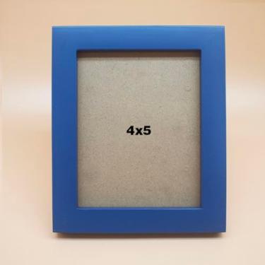 Imagem de KELE MODEL Molduras de madeira maciça azul 10 x 12 cm, painel de plástico (a película precisa ser removida), mesa ou parede. Abertura da janela frontal 9,7 x 12,2 cm.