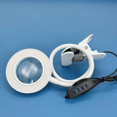 Imagem de Lâmpada de mesa de lupa com grampo, 12 níveis de brilho, 3 modos de cor para leitura, artesanato, pintura, trabalho próximo