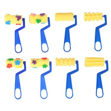 Imagem de Homoyoyo 8 peças em 1 conjunto de pincéis de esponja de padrão criativo, para meninos e meninas, ferramenta de aula de arte, esponja, rolo multidimensional, decorativo, pré-escolar, educacional