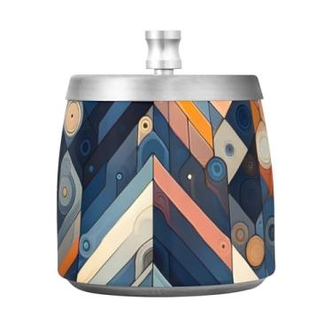 Imagem de Abstract Peaks Bandeja de cinzeiro laranja azul para erva daninha, cinzeiro externo, cinzeiro bonito para mulheres