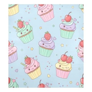 Imagem de Blueangle Capa magnética de cupcakes de dia dos namorados, capa frontal para lava-louças, adesivos de eletrodomésticos, adesivos de eletrodomésticos, 58 cm C x 66 cm, adesivo magnético decorativo (415