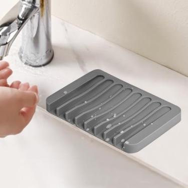 Imagem de Saboneteiras autodrenantes, escorredor de cachoeira de silicone, suporte de sabão para banheiro, prolongar a vida útil do sabonete, manter limpo a seco e fácil limpeza