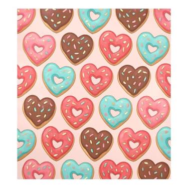 Imagem de Blueangle Heart Donut Capa de ímã para lava-louças Dia dos Namorados, decoração da capa frontal da máquina de lavar louça, adesivos de eletrodomésticos, adesivos de eletrodomésticos, 58 cm C x 66 cm