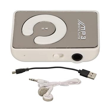 Imagem de Pissente Reprodutor de MP3 Player de Música Com Memória Expansível de 8GB e Clipes Traseiros Leve e Portátil para Esportes Viagens Exercícios (Branco)