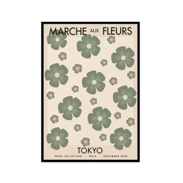 Imagem de Impressão de arte de parede verde sálvia Matisse impressão abstrata mercado de flores Picasso exposição pôsteres em tela minimalista linha arte folha boho decoração de quarto (SKU8,16x24") (40 x 60 cm