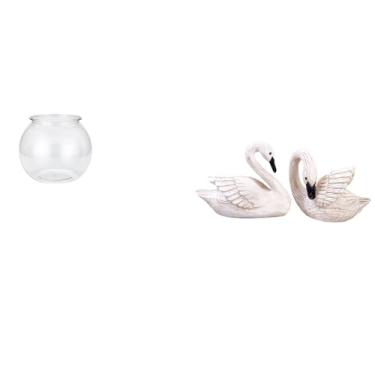 Imagem de Whtkoph Vaso Pequeno E Transparente para Aquário, Decoração de Mesa para Aquário, para Escritório, Estátuas de Cisne em Resina, Enfeite de Bolo, Estatuetas de