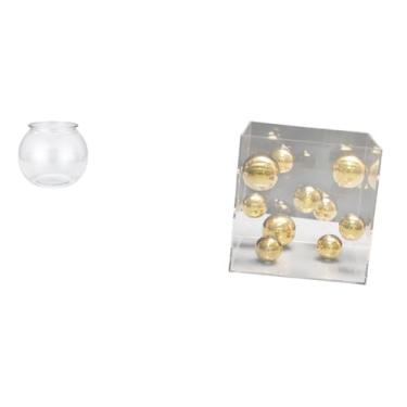 Imagem de Whtkoph Ornamento Redondo E Transparente para Aquário Pequeno, Vaso para Aquário, Decoração de Mesa, Artesanato Versátil, Decoração para Casa E Escritório.