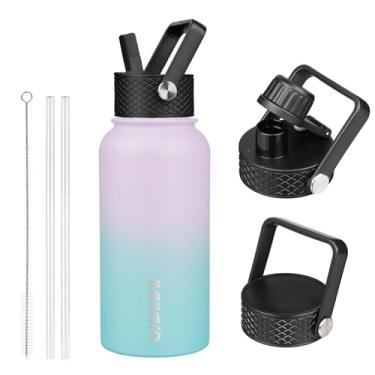 Imagem de BJPKPK Garrafa de água esportiva isolada com 3 tampas - 765 g -Oasis