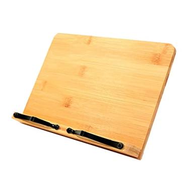 Imagem de Suporte de leitura de livros para mesa, cozinha, altura ajustável, suporte de livro de receitas, portátil, dobrável, para laptop, livro didático, celular, tablet, suporte de livro (tamanho: M-médio