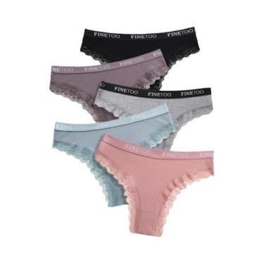 Imagem de Calcinhas De Algodão Sem Costura Para Mulheres, Baixa Cintura, Cintura