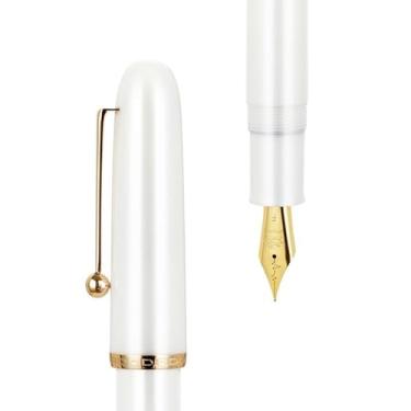 Imagem de RORFFK Caneta-tinteiro acrílica transparente, caneta giratória, ponta de 35 mm, material escolar, artigos de papelaria, canetas de tinta para presente (02, M (aproximadamente 0,7 mm))