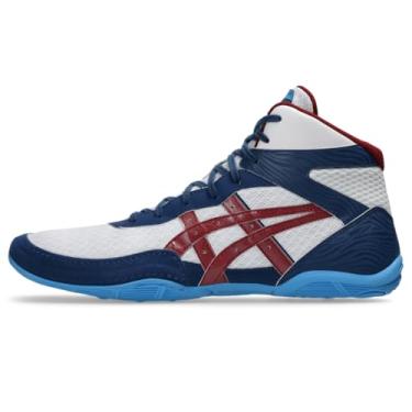 Imagem de Asics Tênis de luta livre masculino Matflex 5, Branco/vermelho beterraba, 44