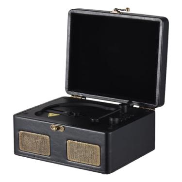 Imagem de Player de CD Retrô Multifuncional Tipo Prato BT com Reprodução Pen Drive Portátil 2 -falantes Integrados Transmissão Sem Fio Música Controle Remoto para Casa