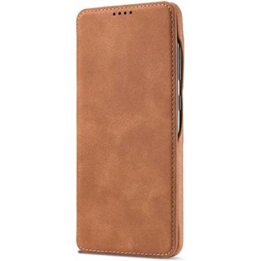 Imagem de MAALYA Capa Folio Holster para Apple iPhone 14 Plus (2022) 6,7 polegadas, capa de telefone flip resistente a arranhões de couro à prova de choque [slot para cartão] (Cor: marrom)