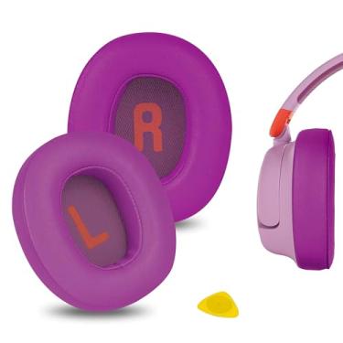 Imagem de Geekria Almofadas auriculares de substituição QuickFit para fones de ouvido JBL JR460, peças de reparo (rosa vermelha)