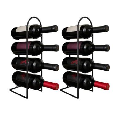 Imagem de 2 Suportes Verticais P/Garrafa De Vinho Aramado Preto