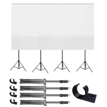 Imagem de Tela de Projeção 100 Polegadas com 4 Tripés, Telão Portátil Desmontável Matte White, 1,90M x 1,3M