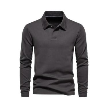 Imagem de Camisa Polo De Luxo Masculina Com Bordado AIOPESON Moda Gola Reversa C