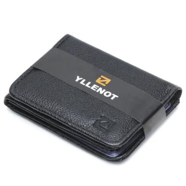 Imagem de Carteira Masculina Yllenot Compacta Elegante Couro Legítimo Resistente