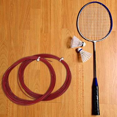 Imagem de Generic Corda de Badminton Durável, Alta Flexibilidade, Linhas de Raquete de Treinamento para Acessórios de Badminton, Conjunto de 2 Peças, 10m, Preto/vermelho/branco//verde (Vermelho)