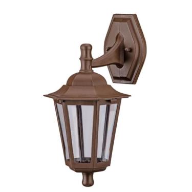 Imagem de Arandela Clássica Grega Colonial Luminária de Parede 37cm Marrom Lente Transparente