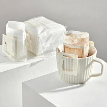 Imagem de Papel de filtro de café para orelha suspensa, pacote com 50, descartável, uso único para derramar café à mão