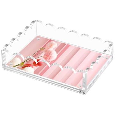 Imagem de Bandeja recortada de acrílico com um tapete magnético para fotos, mensagens artísticas, bandeja organizadora inclui almofadas antiderrapantes para mesa de centro (20 x 25 cm)