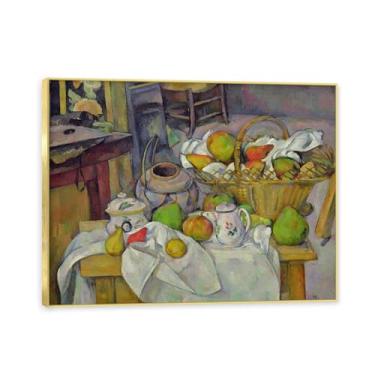 Imagem de NHLDZYH Moldura dourada. Tela de frutas botânicas vintage, impressão de estilo de pintura a óleo vintage, decoração de jantar country de fazenda, pronta para pendurar. A100. 50 x 65 cm.