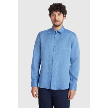Imagem de Camisa Aramis Manga Longa Slim Linho Irlandês Indigo 112-Masculino