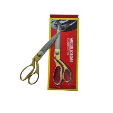 Imagem de Tesoura de Alfaiate Profissional Inox Dourada 8,5 Polegadas - DEMAVI