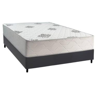 Imagem de Cama Box Casal: Colchão Ortopédico Inovaflex Comfort Premium+base Crc Corano Gray (138x188)