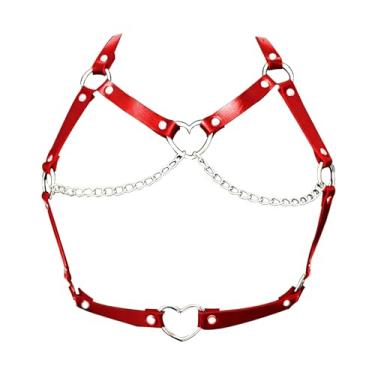 Imagem de Peitoral ajustável para o corpo – couro sintético e liga | Peitoral sexy para pernas, cintura, sutiã e corrente corporal para mulheres, Adjustable, Couro, Sem Pedra Preciosa
