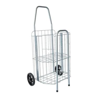 Imagem de CARRINHO DE FEIRA IDEAL PARA FEIRAS LIVRES MERCADO ATACADÃO HORTIFRUTIS(Prata)