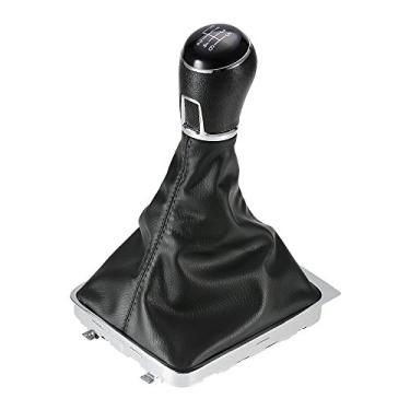 Imagem de aqxreight Kit de Botão de Engrenagem de 6 Velocidades, Botão de Mudança de Borracha Com Polainas de Couro, Fácil de Instalar, Substituição para B7 2011 2015