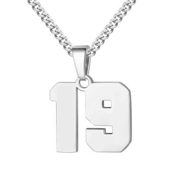 Imagem de Colar com Número Individual em Aço Inoxidável, Corrente de 22 Polegadas, Pingente Numérico Minimalista Unissex, Acessório Versátil para Uso Diário ou Presente