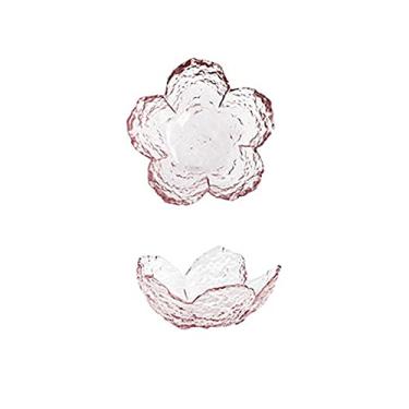 Imagem de U5GAAALPPQ9 Tigelas para cozinha tipo flor pires de vidro tempero doméstico prato pequeno molho prato molho de soja prato de vinagre para lanche, sobremesa (cor: 1) (latão)