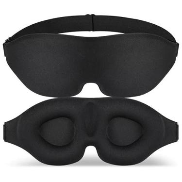 Imagem de Máscara de dormir para dormir de lado, máscara para dormir com bloqueio de luz, cobertura macia 3D para olhos para mulheres e homens, venda noturna com pressão zero com alça ajustável para viagem