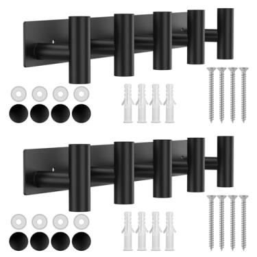 Imagem de MABCIRY 2 peças de suporte de parede, suporte de chave de parede de aço inoxidável com 5 ganchos, organizador de cabide de toalha de banheiro para entrada de casa de banho armário quarto