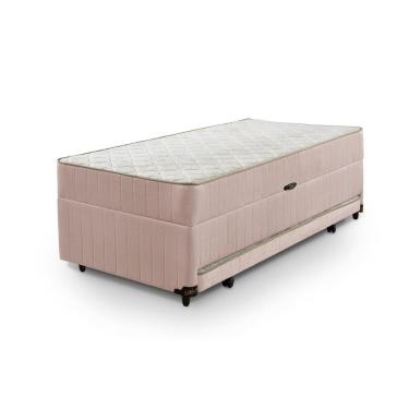 Imagem de Cama Box Solteiro 3 em 1 New Magnifico Teen Colchões Sensor branco / rosa