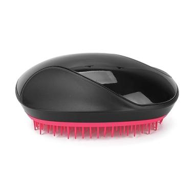 Imagem de Akozon Escova de Cabelo Desembaraçadora para Cabelos Cacheados - Pente de Escova de Cabelo Desembaraçador Doméstico Profissional para Cabelos Lisos e Brilhantes, Uso úmido e Seco (Preto)