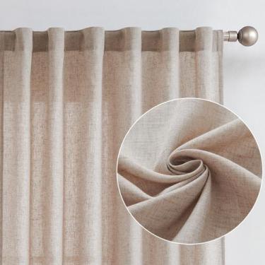 Imagem de Cortinas jinchan Linen Blend Taupe 50x63cm para sala de estar