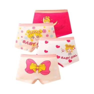 Imagem de Calcinhas De Algodão Para Meninas Com Estampa Fofa Tamanho 3-11T 4pcs/