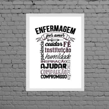 Imagem de Quadro Profissão Enfermagem Por Amor 33X24Cm - Com Vidro