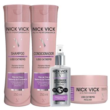 Imagem de Nick Vick Liso Extr Shampoo Cond Máscara E Fluido Acelerador