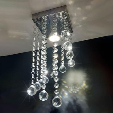 Imagem de  Lustre De Cristal Legítimo K9 Base Inox 14x14 cm E 30 cm Altura