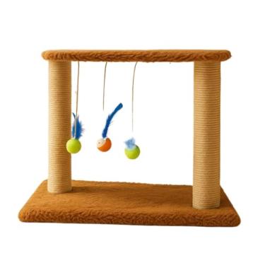 Imagem de Arranhador Interativo para Gatos – Brinquedos com Poste Simples(Marrom)