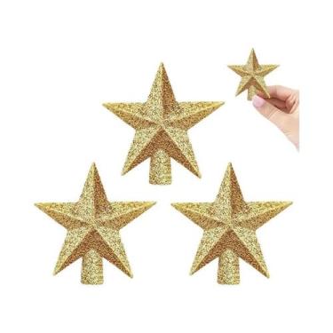 Imagem de Decoração De Árvore De Natal Com Estrelas Brilhantes 3 Peças, Decoraçã