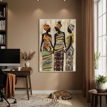 Imagem de Quadro Decorativo Trio Em Harmonia 70x50cm Mold Branca - Quadros On-li