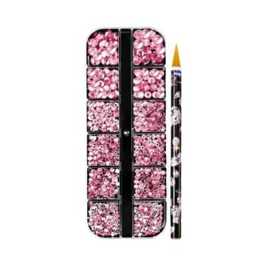 Imagem de Strass Coloridos 3D Redondos Para Unhas, Pedras De Vidro Com Base Plan