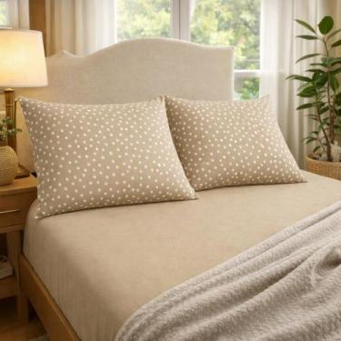 Imagem de Jogo de Cama Lençol Solteiro Altenburg Malha Fio Penteado 100% Algodão